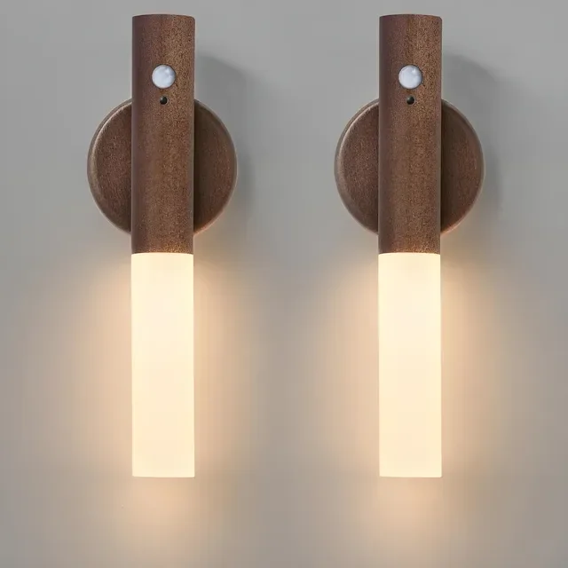 2pcs Luz Noturna Com Sensor Movimento  Lâmpada Magnética Usb