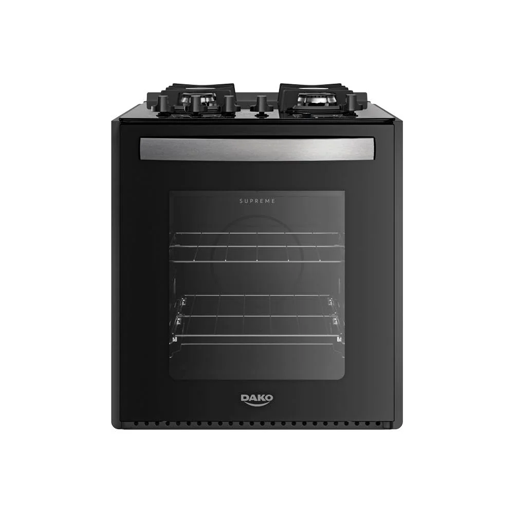 Fogão 4 Bocas de Embutir Dako Supreme Mesa de Vidro Bivolt - Preto