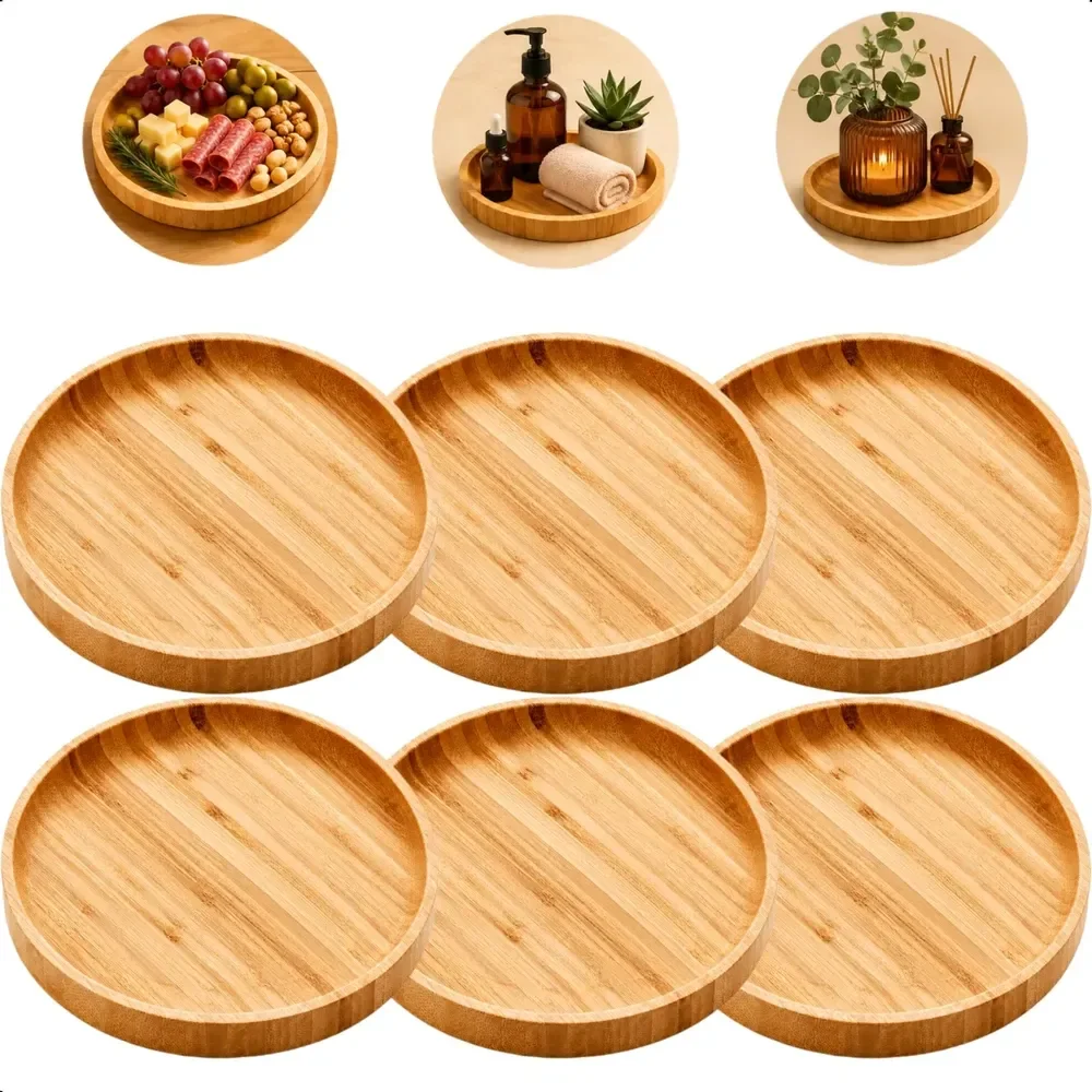 Conjunto 6 Pratos Raso Sobremesa De Bambu 18cm Verona Lyor