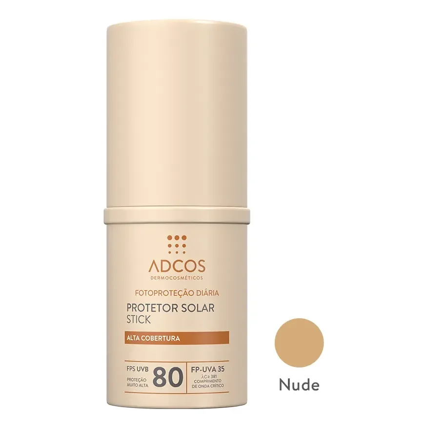 Protetor Solar Adcos Tonalizante Base Stick Fps80 17g- Nude