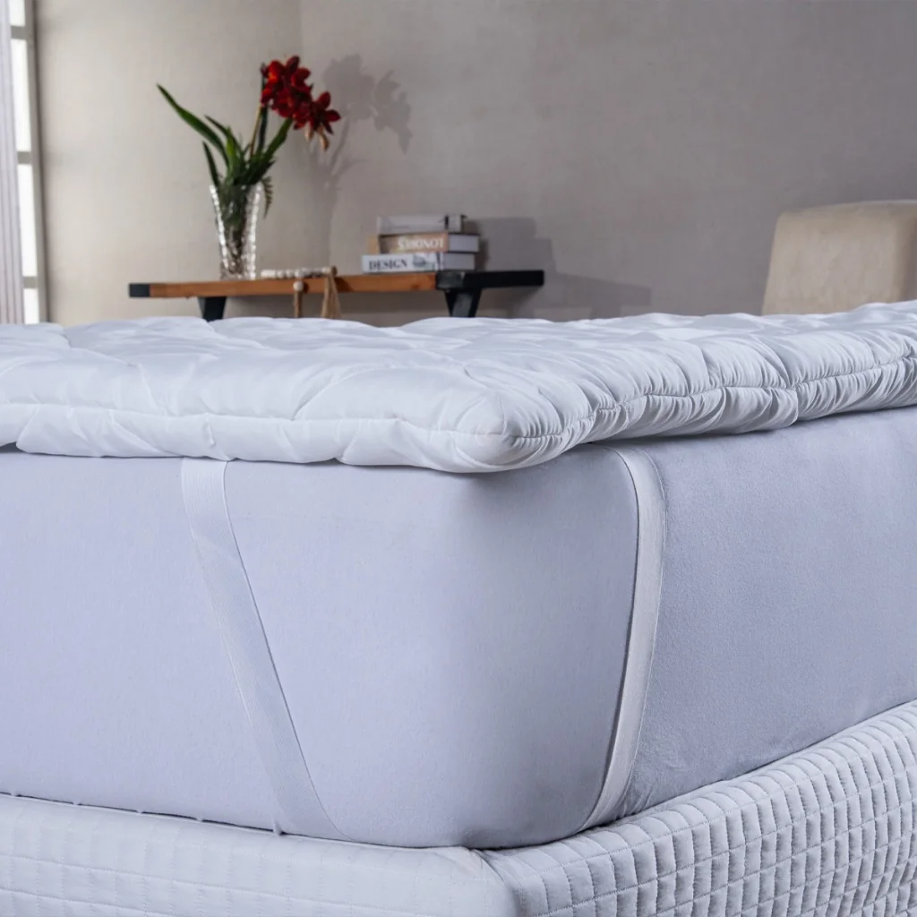 Protetor de colchão pillow top casal padrão micro percal 400 fios com elástico nas pontas