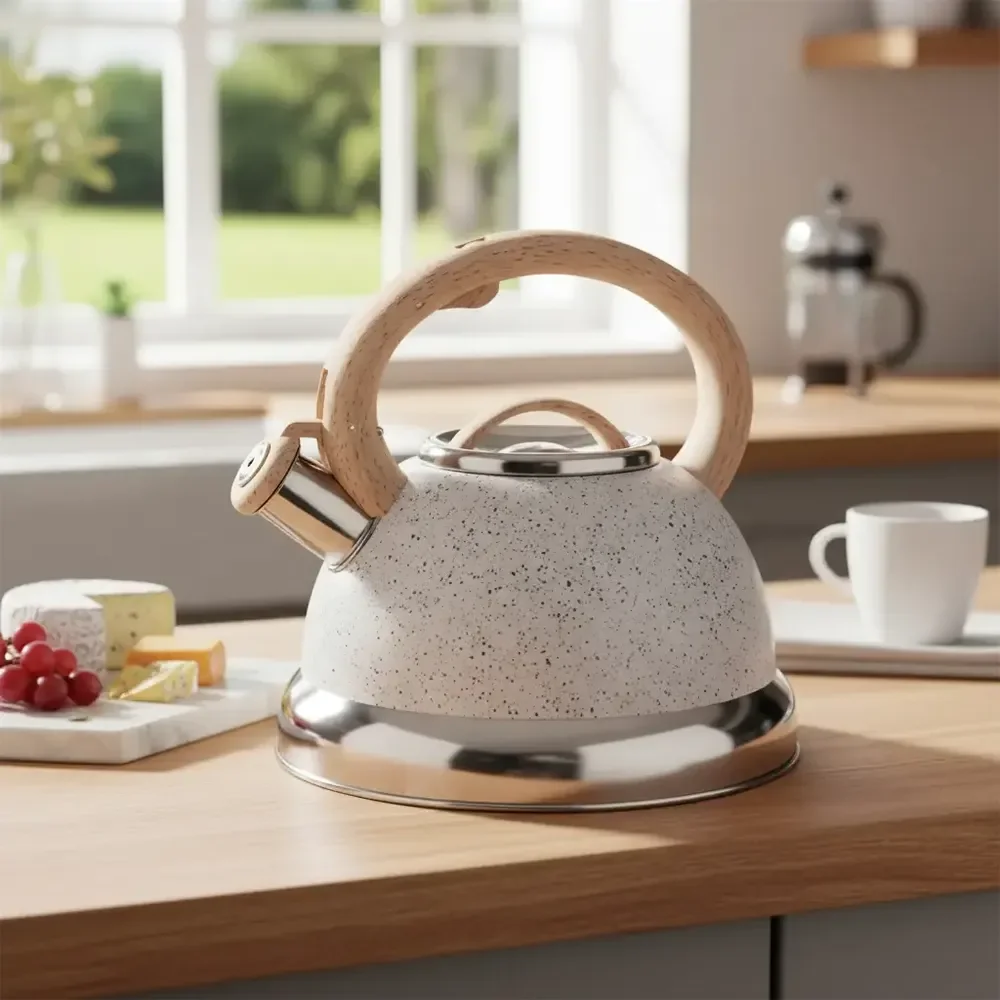 Chaleira Inox 2,7l Brinox C/apito Fogão Gás Elétrico Indução Vanila