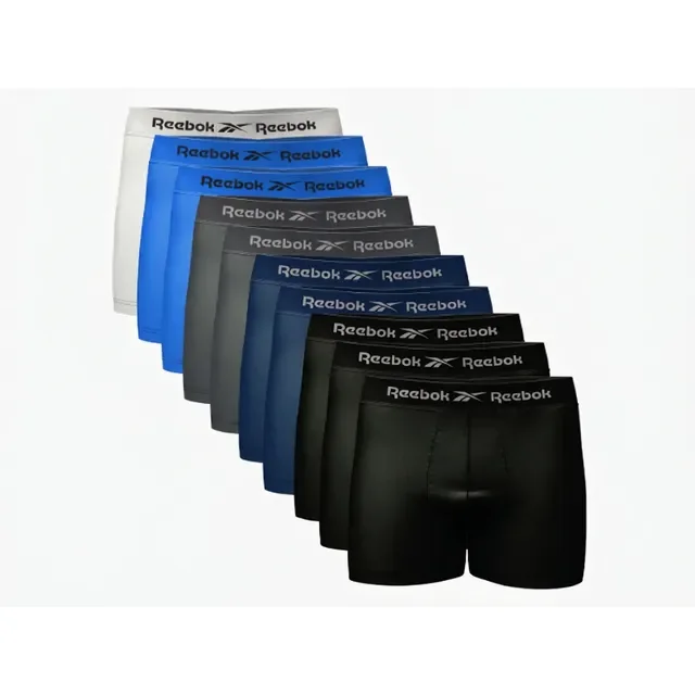 Kit 10 Cuecas Boxer Reebok Sem Costura Microfibra