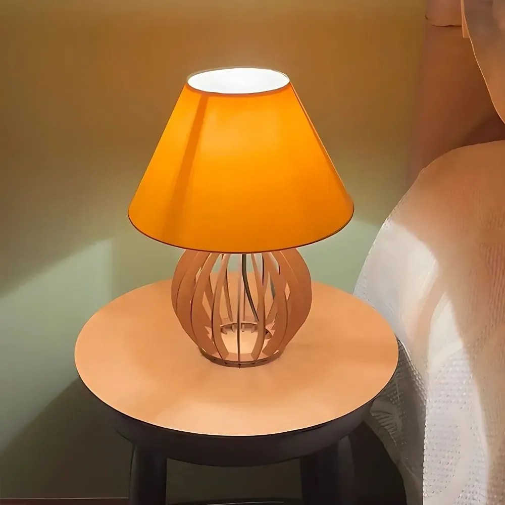 Abajur De Mesa Luminária Luz Quarto Cabeceira Sala Decoração Marrom Bege Bivolt 110v/220v