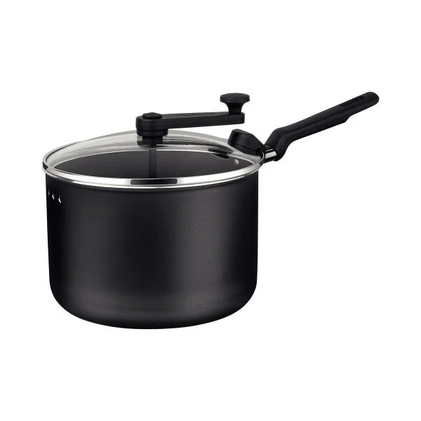 Panela Pipoqueira Grafite Tramontina Antiaderente de Alumínio com Tampa de Vidro 3,5L 20cm Loreto