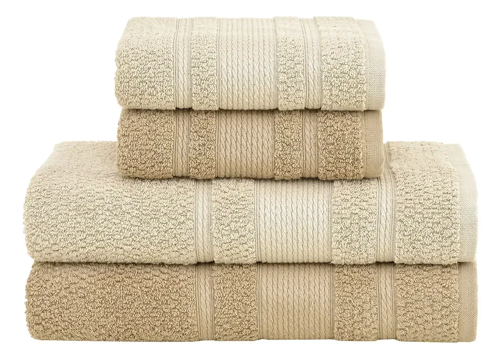 Jogo De Toalhas Buddemeyer Bella Extra Soft Banho 4 Peças Bege/marrom Lisa