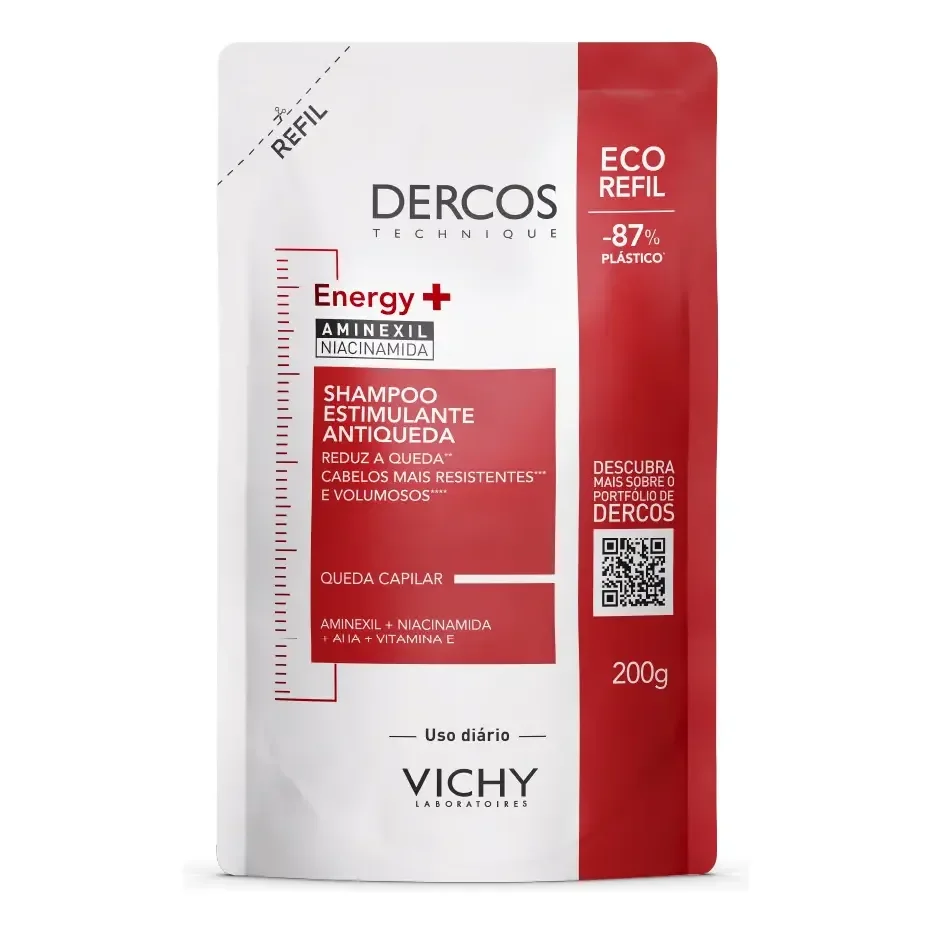 Shampoo Antiqueda Estimulante Com Aminexil, Dercos Energy+ Vichy, 200g