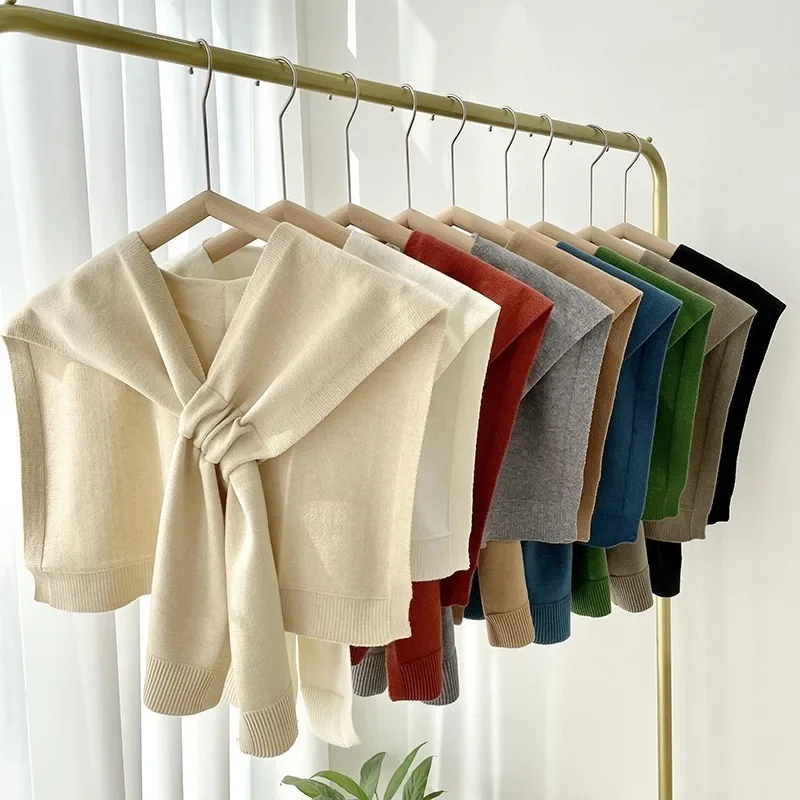 Xale de Tricô para Mulheres, Capa de Ombro Tricotada, Xale Casual para Blusas, Vestidos e Cardigãs, Poncho, Cachecol