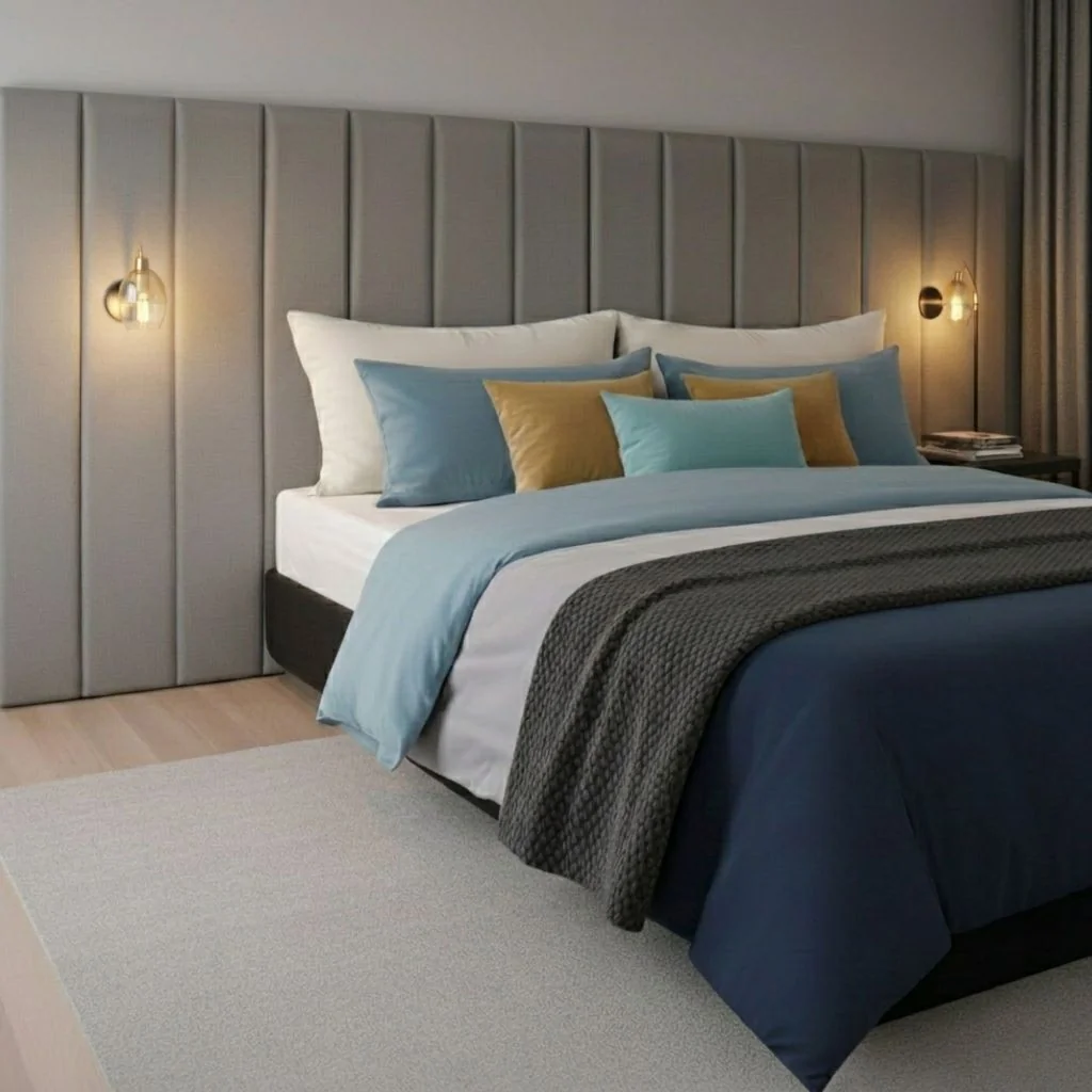 Cabeceira Ate 10 Adesiva 110x20 Casal Solteiro Queen King Modulo Estofado Aveludado Luxo Moderno