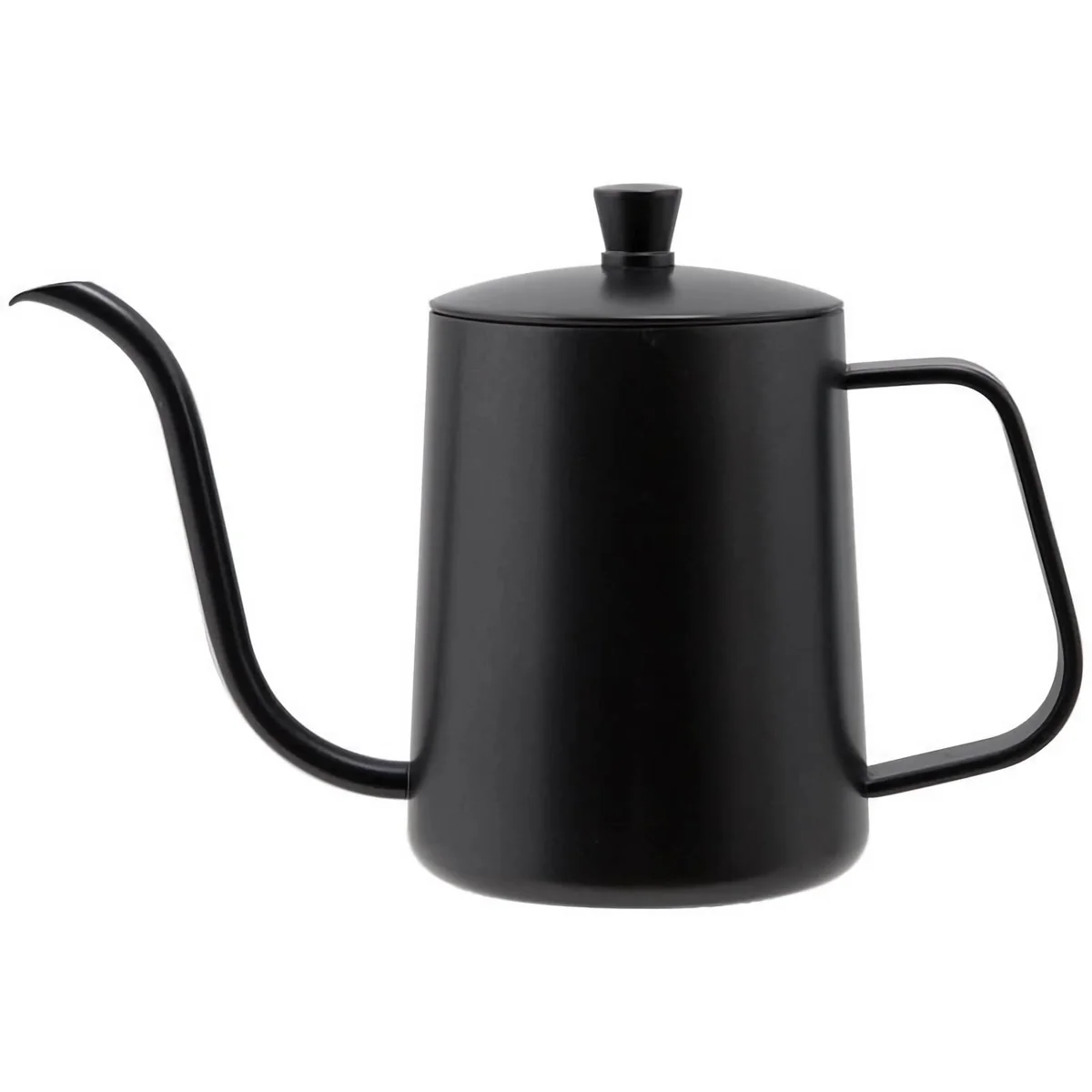Chaleira Bico de Ganso Inox 600ml Bule Bico Fino Controle Preciso Fluxo Água Café Especial Pour Over Barista Profissional Compatível Indução Design Elegante Anti Queimadura (Preto)
