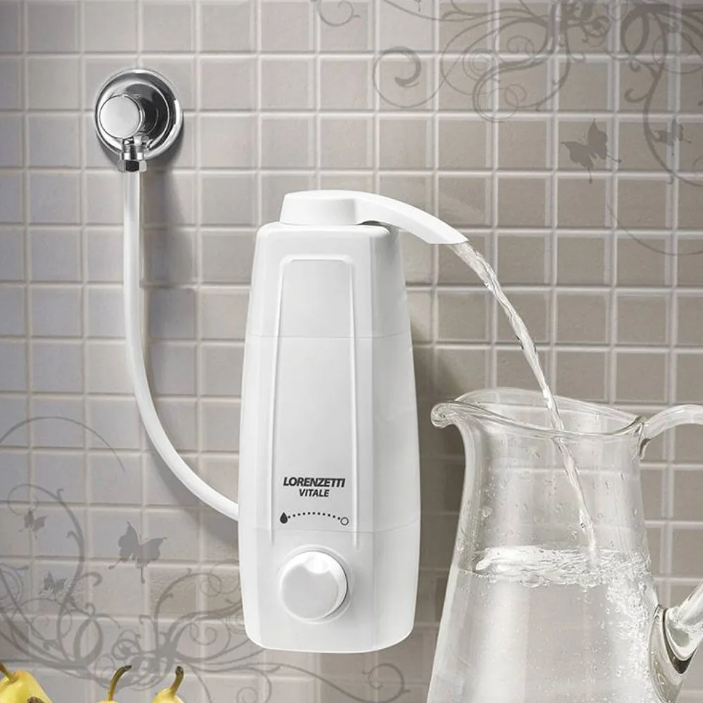 Purificador De Água Vitale Branco Bica Móvel Lorenzetti Bebedouro Filtro Para Bancada Parede Água Natural