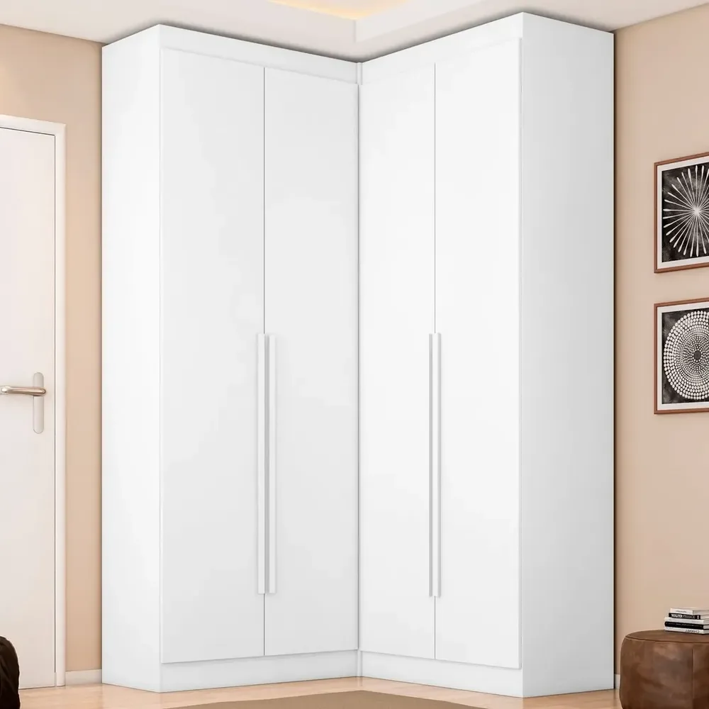 Guarda-roupa Dormitório Casal Canto Com 4 Portas Versatille Branco