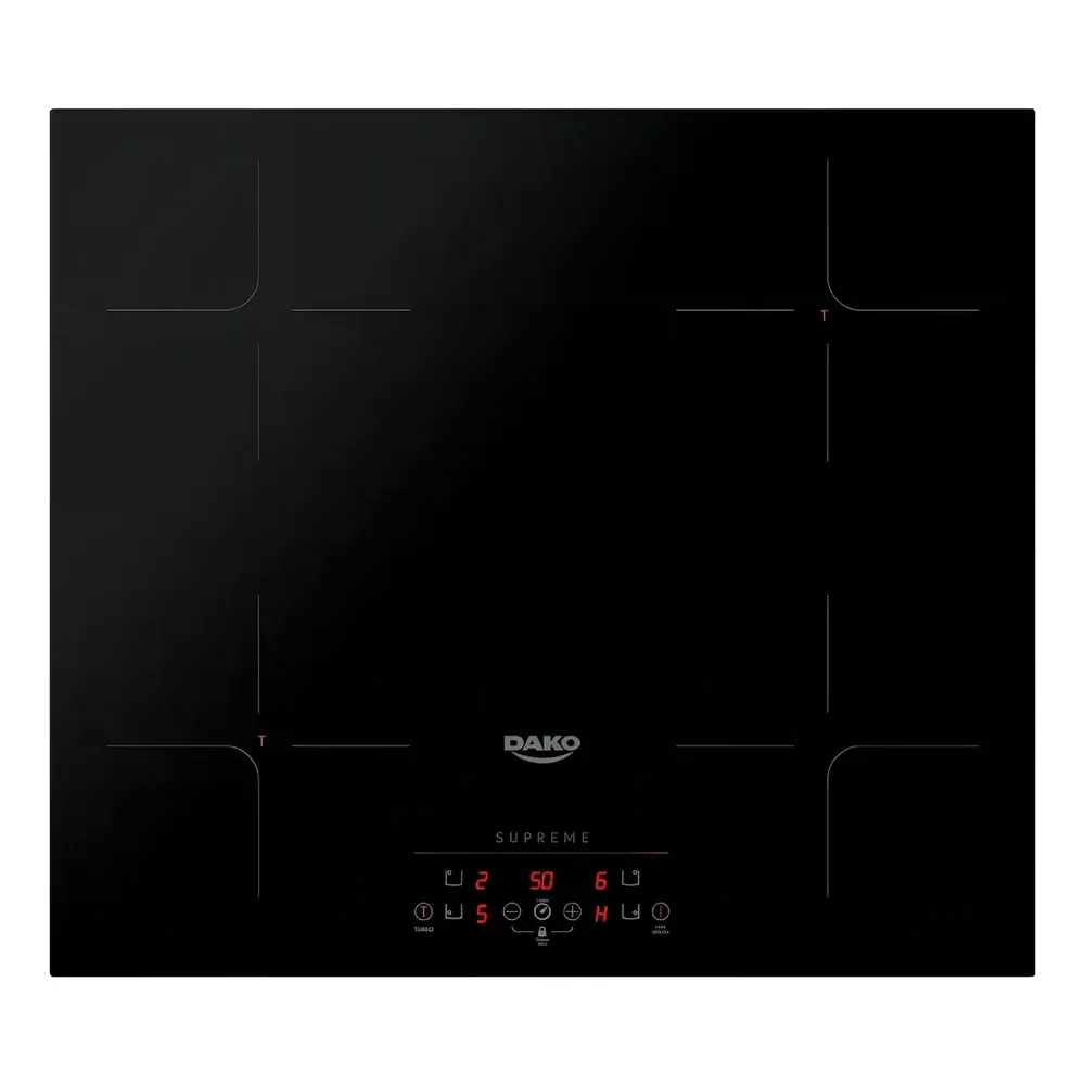 Cooktop de Indução 4 Bocas Dako Supreme Preto com Trava de Segurança 220V