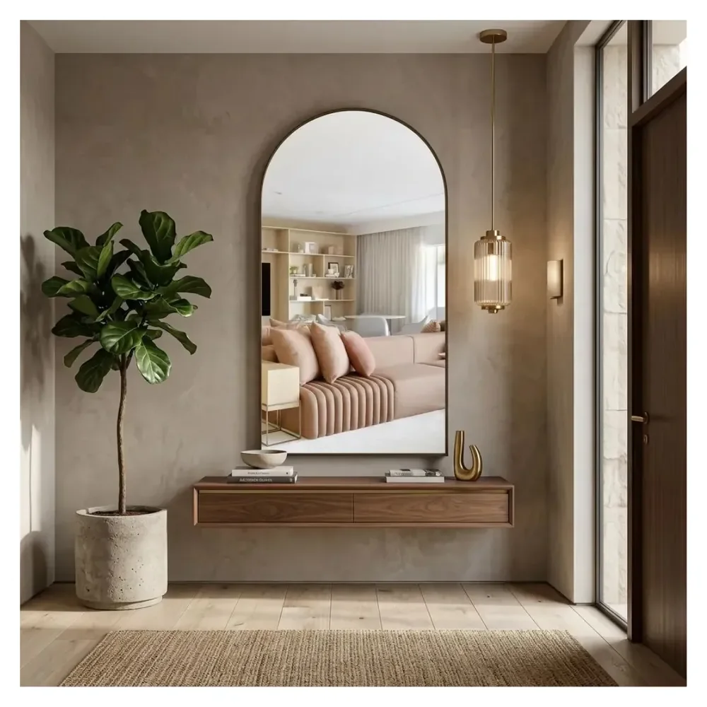 Espelho 100x50 Decorativo Grande Corpo Inteiro Com Moldura Caramelo