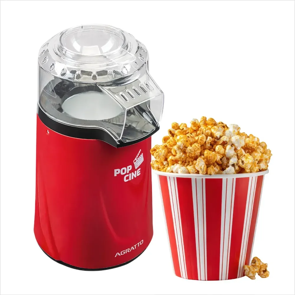 Pipoqueira Elétrica Pop Cine Sem Óleo Mais Saudável Agratto Vermelho 127v