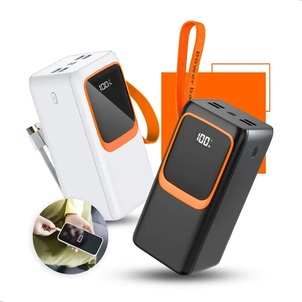 Power Bank Nixzen 50.000mah Universal De Carga Rápida Para Celulares Branco