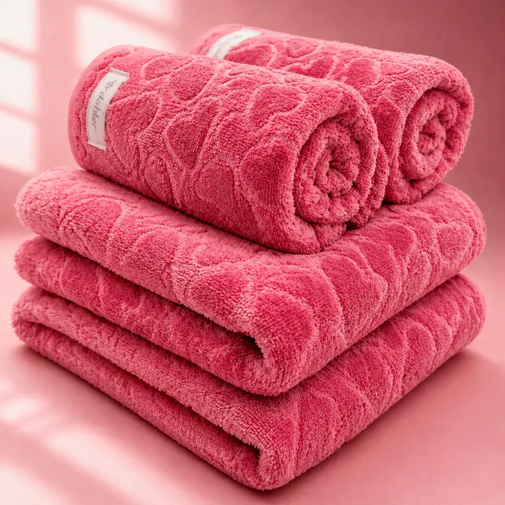 🛍️ Jogo de Banho 4 Peças Romance Dohler Aveludada 100% Algodão Toalha Fio Penteado Coração Borboleta
