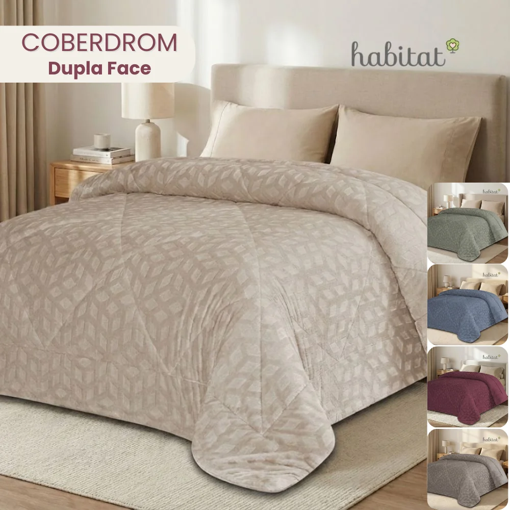 Coberdrom Edredom Casal Queen Habitat Extra Macio Dupla Face Quentinho e Confortável