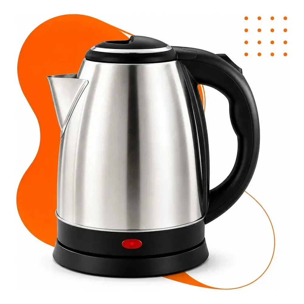 Chaleira Jarra Elétrica 1,8l Litros Em Inox Desligamento Automático Aquecimento Rápido Segura Café Chá Fácil Abertura Tampa Alça Hold On