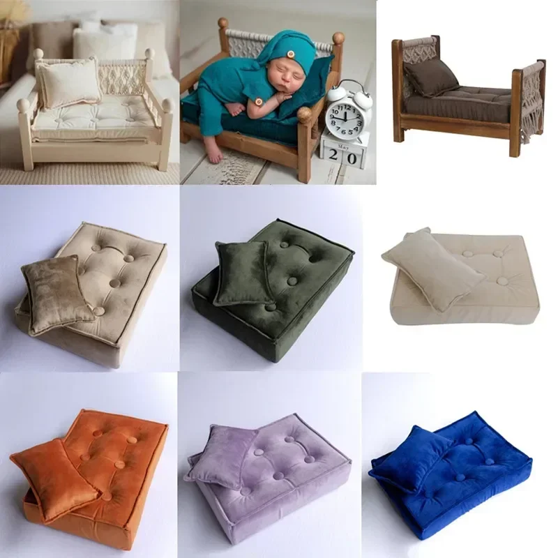 Travesseiro para bebês, adereços para fotografia de recém-nascidos, mini colchão, acessórios para estúdio de fotos, adereços para fotos, tapete de almofada