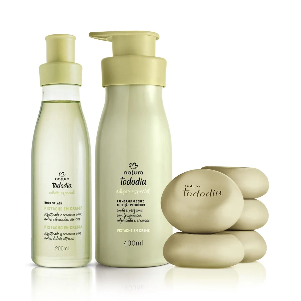 Kit Sabonete, Body Splash e Hidratante Tododia Pistache (3 produtos)