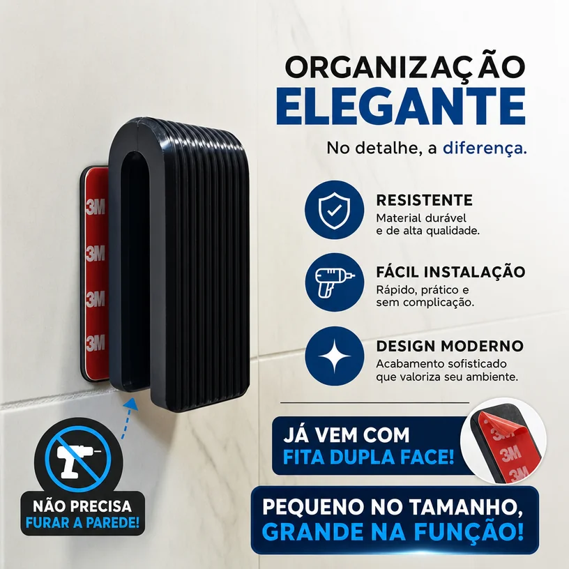 Gancho Adesivo Para Parede Suporte Porta Toalha Elegante Sem Furo