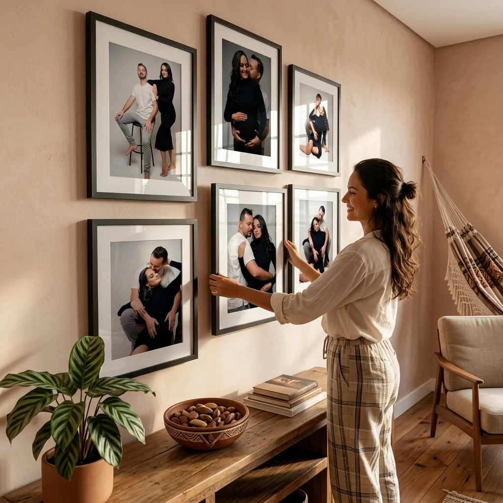 Kit 6 Quadros Porta Retrato Parede Decorativo Com Paspatur Foto 15x21 Medida 24x32