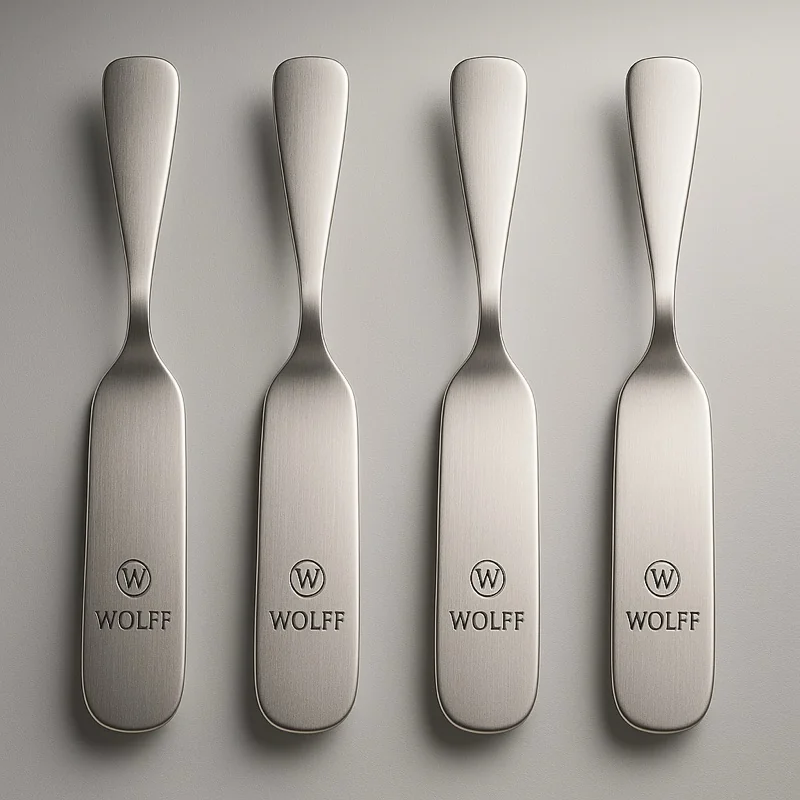 Conjunto 4 Espátulas Aperitivo Aço Inox Prata 13,5cm Wolff Rojemac Elegante