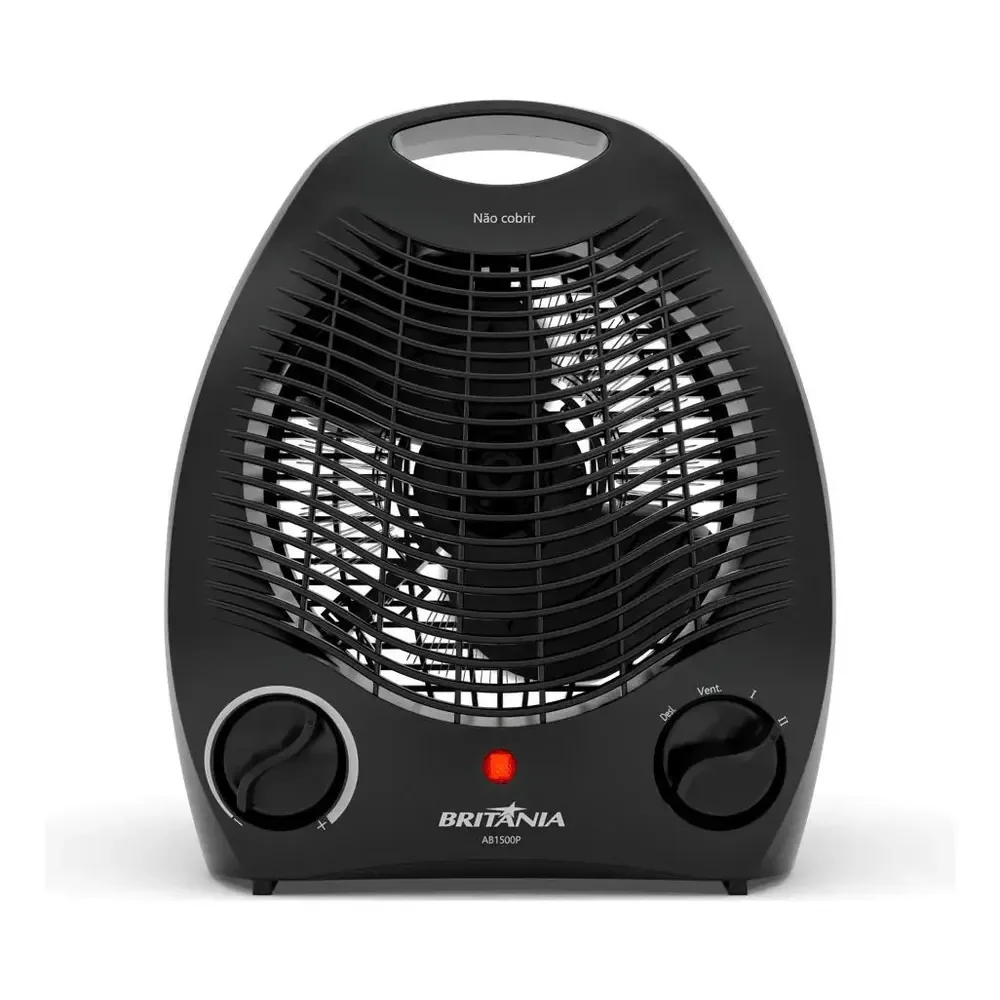 Aquecedor Britânia 2 Em 1 Ab1500p 3 Níveis De Potência 127v 1500w Preto Preto