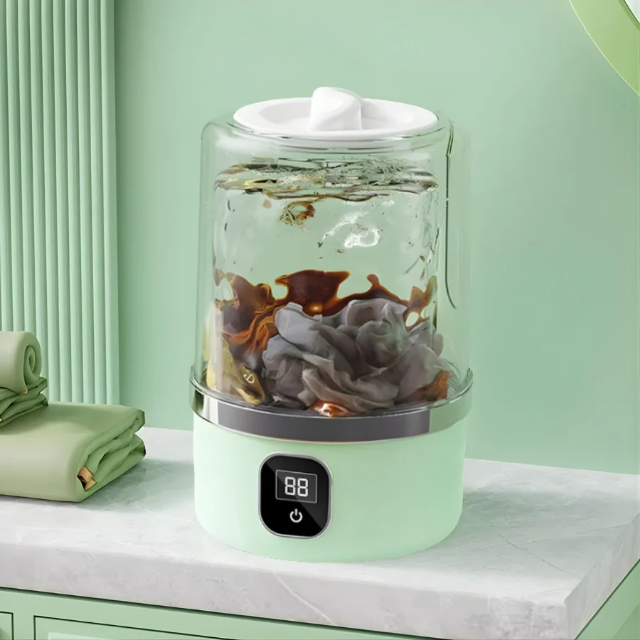 Mini Máquina de Lavar 1L Portátil Dobrável com Centrífuga para Roupas Pequenas Intímas Moderna