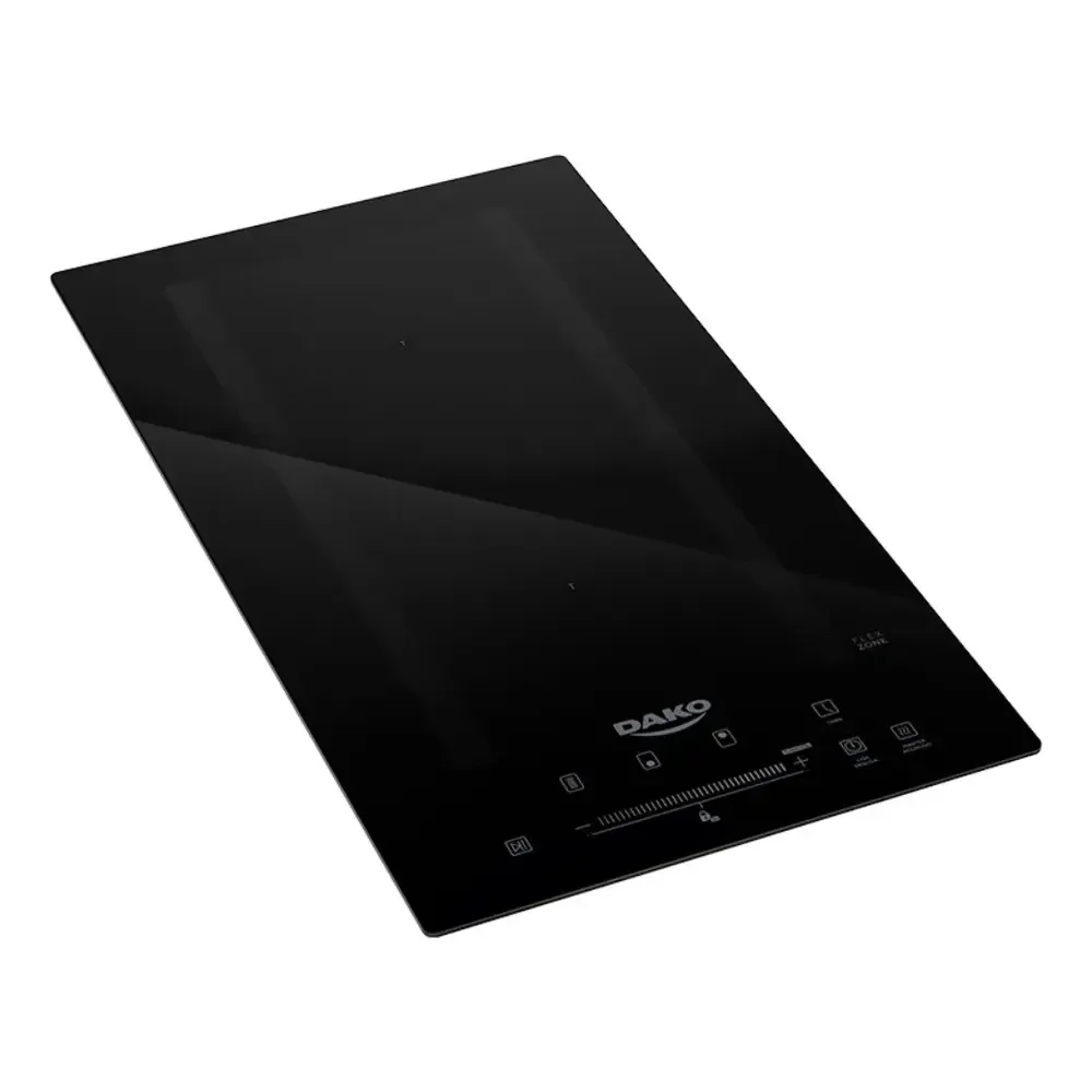 Cooktop De Indução 2 Bocas Dako Com Zona Flexível E 9 Níveis De Potência Mais Turbo Preto 220v
