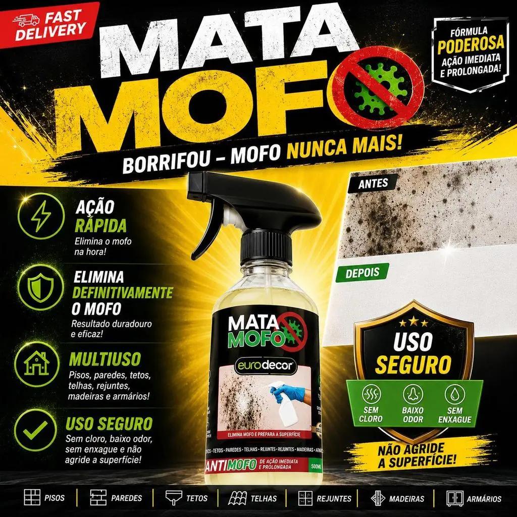 Mata Mofo Contra Fungo Mofo E Bolor Teto Banheiro Fundo de Armário 1L Ou 5L