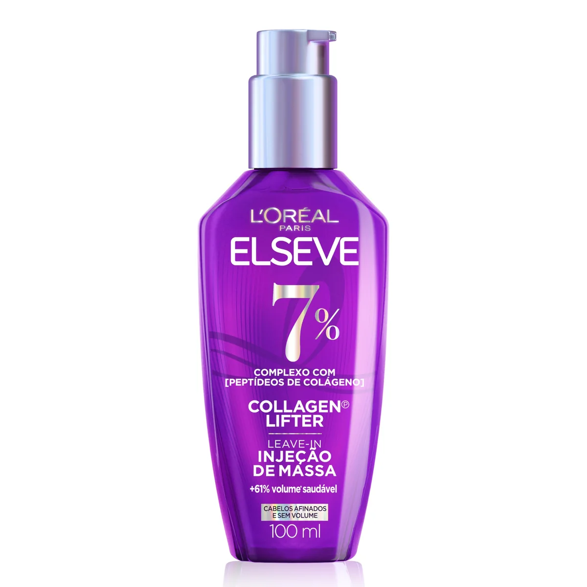 Elseve Collagen Lifter Leave-in Sérum Capilar Para Cabelos Finos Injeção de Massa com Peptídeos de Colágeno Aumenta o Volume em 61% e Encorpa os Fios por 72h 100ml