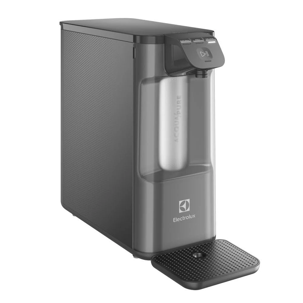 Purificador de Água Gelada e Natural Electrolux PE12G Bi Volt Compacto Pure 4x Painel Touch Cinza