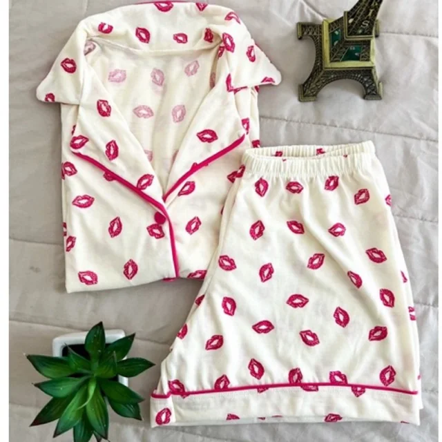 Pijama blogueirinha americano feminino gestante amamentação boquinha