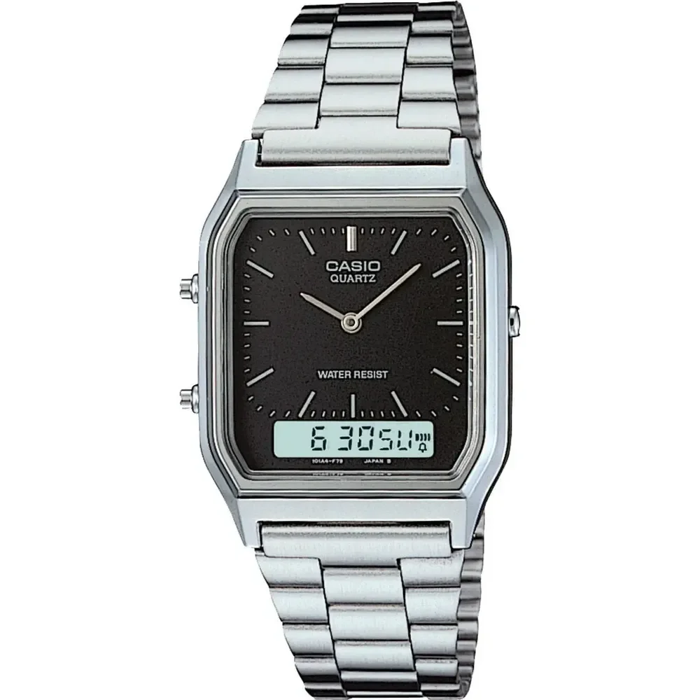 Relógio Casio Unissex Vintage Prata Aq-230a-1dmq Prateado