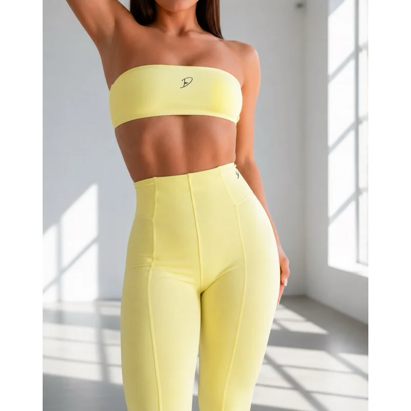 DIASP Conjunto Fitness Top + Leg Corset Poliamida Legging Roupa Academia