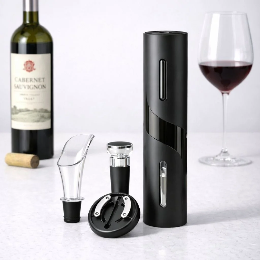 Abridor de Vinho Elétrico Pilha Saca Rolha Automático Portátil Moderno Presente Utilidade