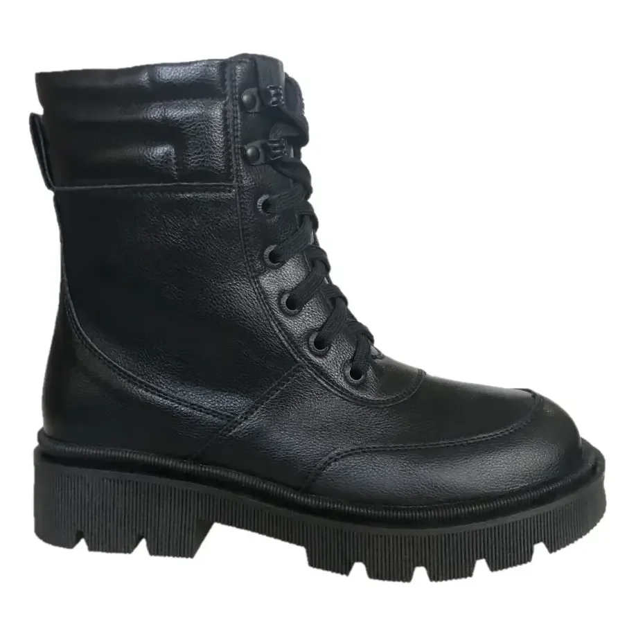Bota Coturno Montaria Mooncity Preto Feminina 72241 Preto Liso 36 Br