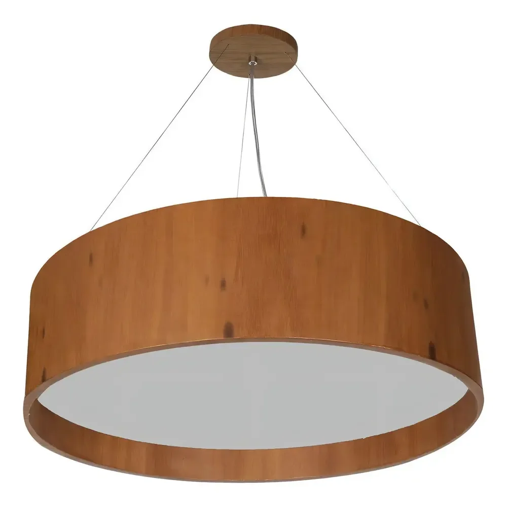 Pendente Adrilustres De Madeira Redondo Bivolt Imbuia 50cm