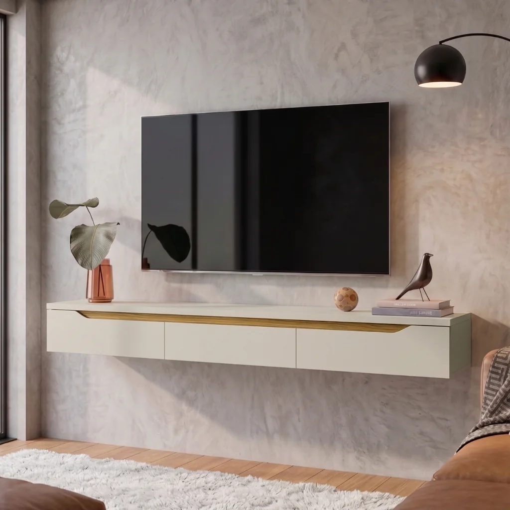 Rack Suspenso  P/TV até 70 Polegadas 180cm Uno Sala de Estar Moderna