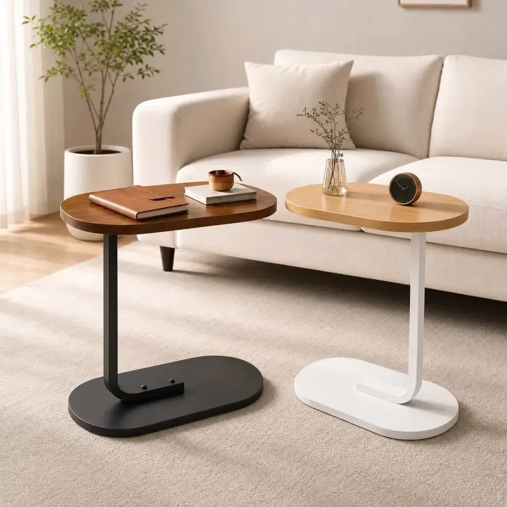 Mesa De Apoio Lateral Para Notebook Sala Sofá Cama Multiuso Branco