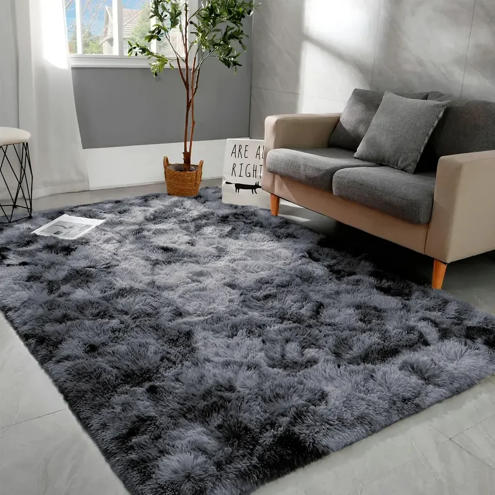 Tapete 2,00x1,50 Peludo Felpudo Sala E Quarto Cores Cor Cinza Mesclado Desenho Do Tecido Pelo Alto Casa Laura Enxovais Tapete Médio Para Sala 2 M 1.5 M