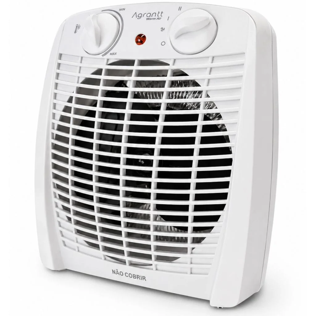 Aquecedor De Ar Elétrico Agrantt 2000w Termostato Para Banheiro Quarto Sala Escritório Portátil