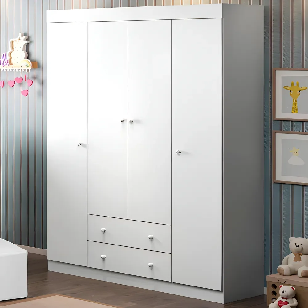 Guarda Roupa Infantil Eliza Com 4 Portas - Branco