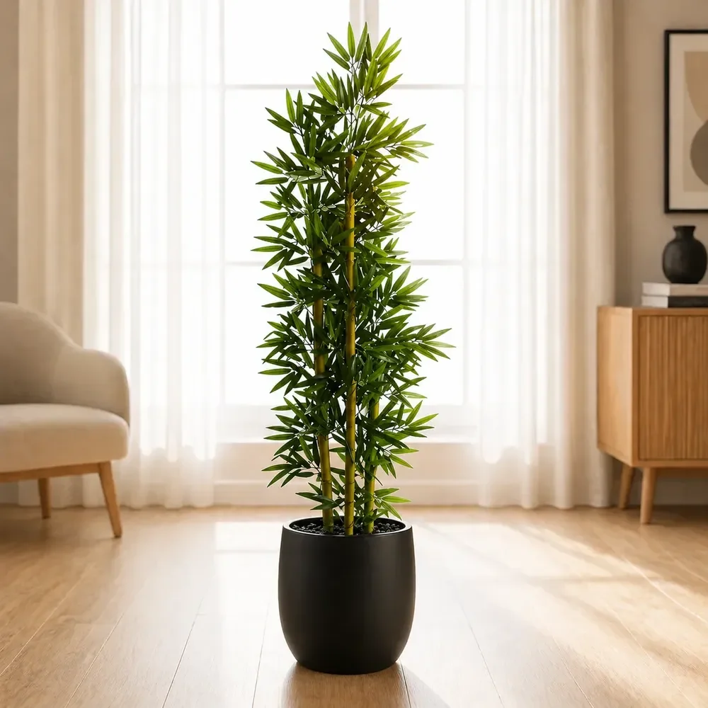 Planta Artificial Arvore Bambu Da Sorte Real Toque Verde