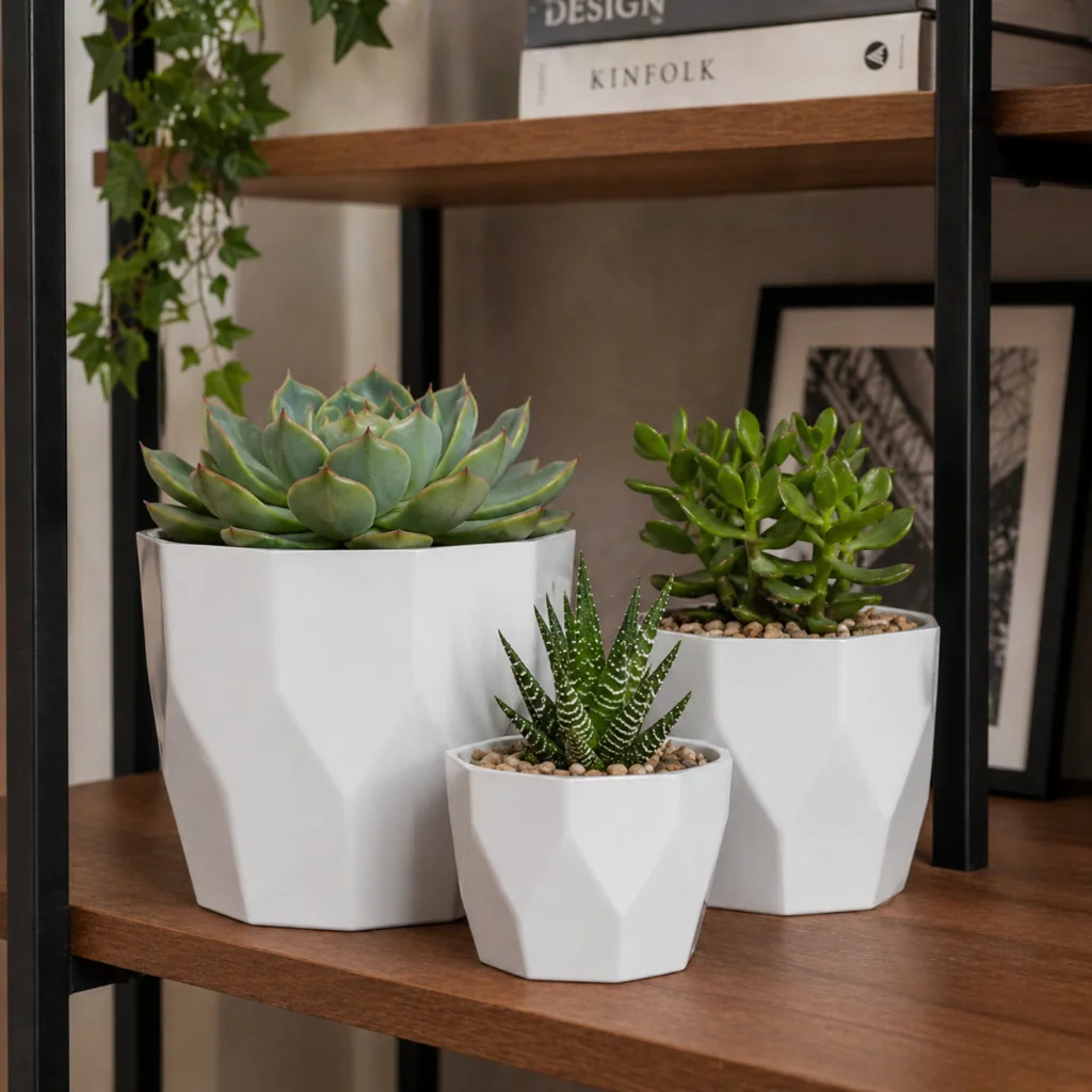 kit 3 vasos para plantas decorativo suculenta cachepô pote 12, 15 e 17