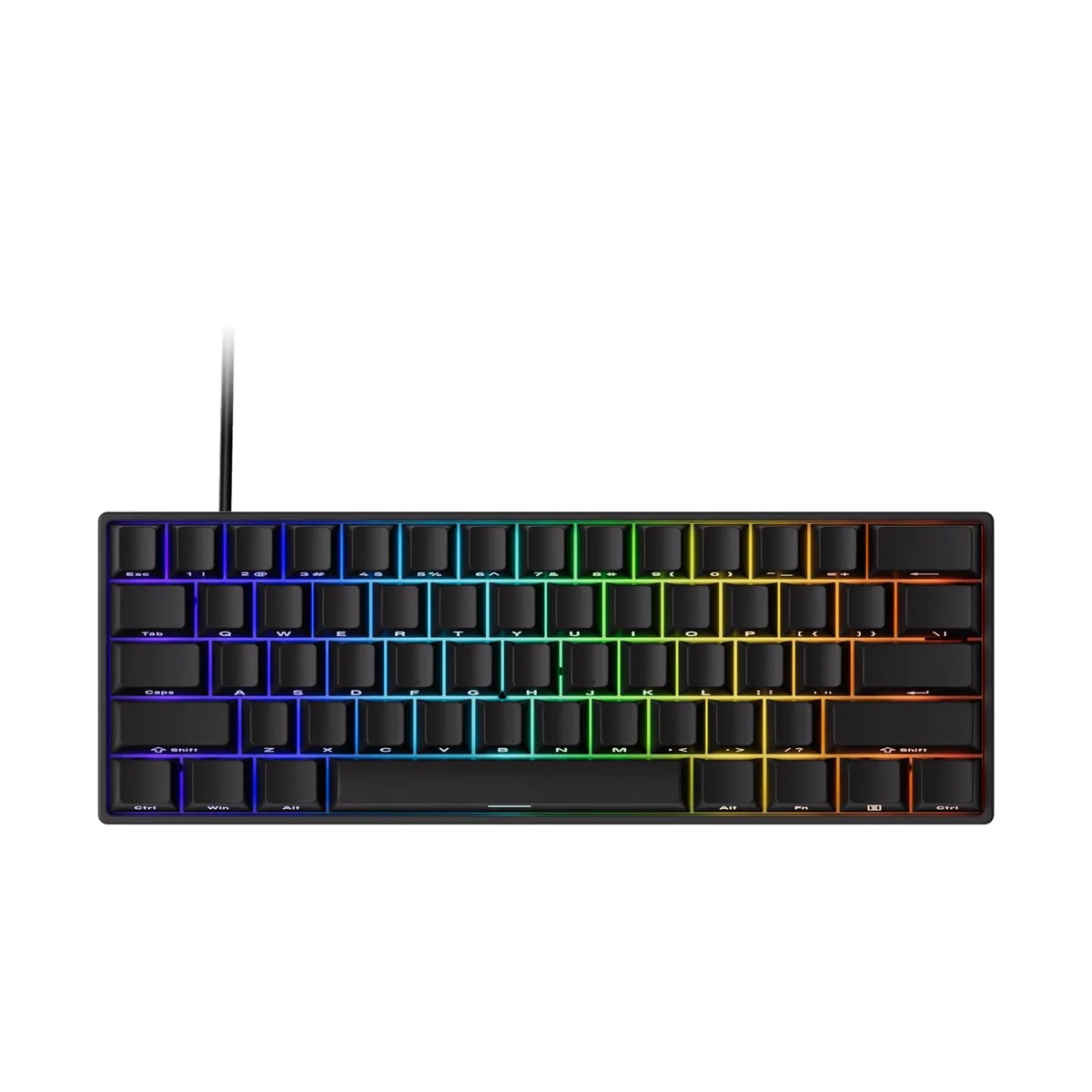 Teclado Mecânico Gamer Magnético Akko x Monsgeek Fun60 Pro SP Preto 8k Switch Akko Glare Linear AKKO01-00005-BLK