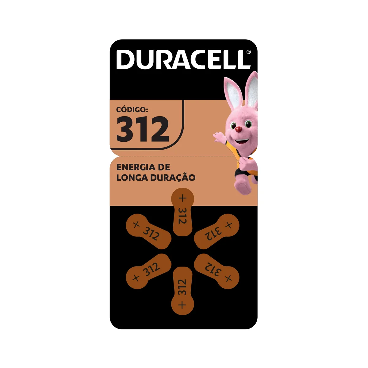 Duracell Pilha Auditiva Nº 312 Com 6 Unidades – Alta Performance para Aparelhos Auditivos