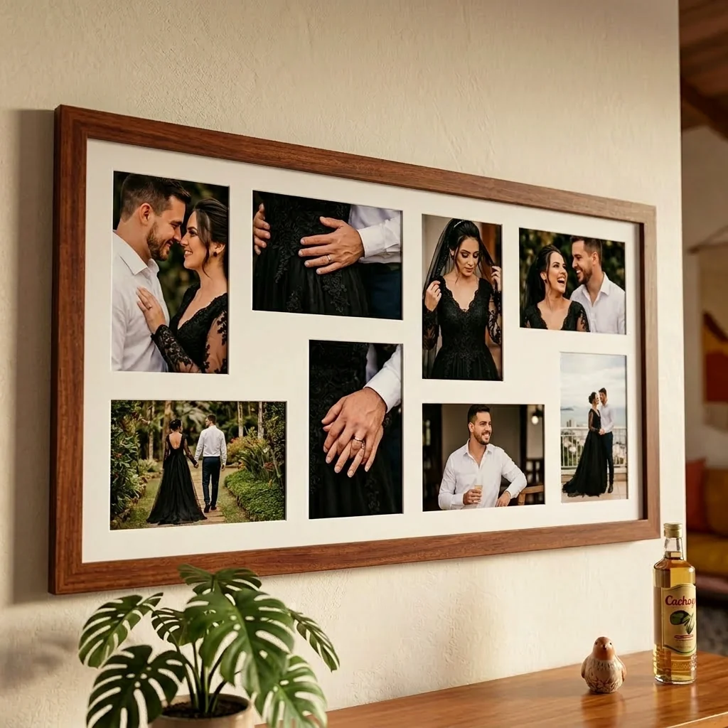 quadros decorativos  8 fotos 10X15 porta retrato decoração elegante de parede escolha o modelo